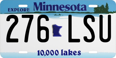 MN license plate 276LSU