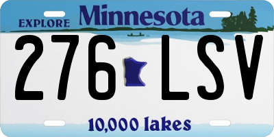 MN license plate 276LSV