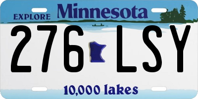 MN license plate 276LSY