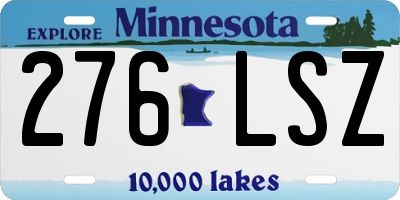 MN license plate 276LSZ