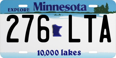 MN license plate 276LTA