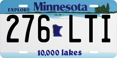 MN license plate 276LTI
