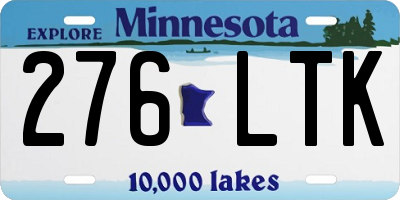MN license plate 276LTK