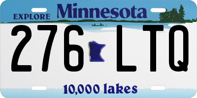 MN license plate 276LTQ