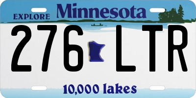 MN license plate 276LTR