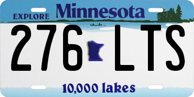 MN license plate 276LTS