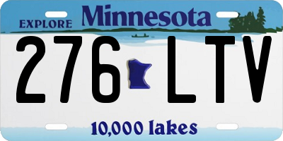 MN license plate 276LTV