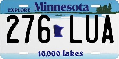 MN license plate 276LUA