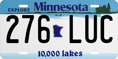 MN license plate 276LUC
