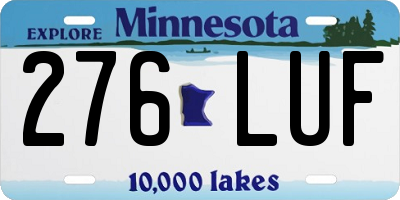 MN license plate 276LUF