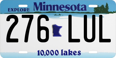MN license plate 276LUL