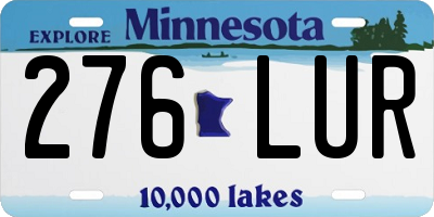 MN license plate 276LUR