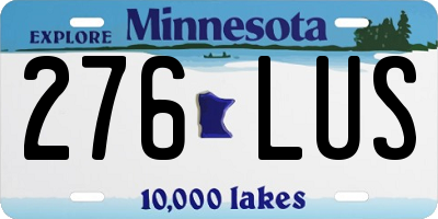 MN license plate 276LUS