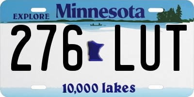 MN license plate 276LUT