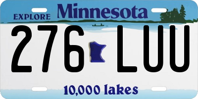 MN license plate 276LUU