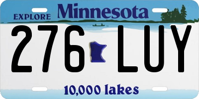 MN license plate 276LUY