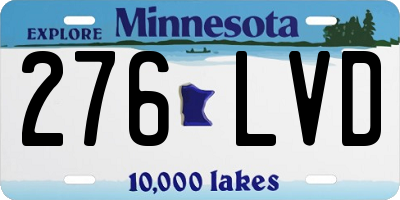 MN license plate 276LVD