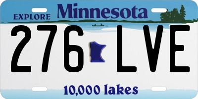MN license plate 276LVE