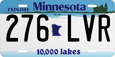 MN license plate 276LVR