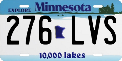 MN license plate 276LVS