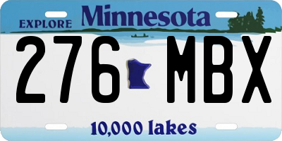 MN license plate 276MBX