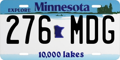MN license plate 276MDG