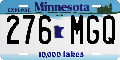 MN license plate 276MGQ