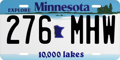 MN license plate 276MHW