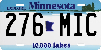 MN license plate 276MIC