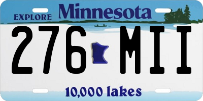 MN license plate 276MII