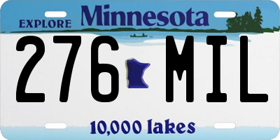 MN license plate 276MIL