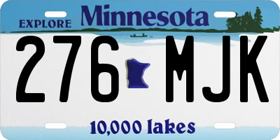 MN license plate 276MJK