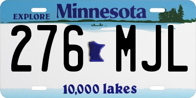 MN license plate 276MJL