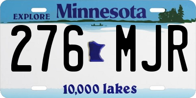MN license plate 276MJR