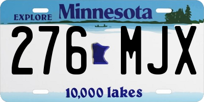 MN license plate 276MJX