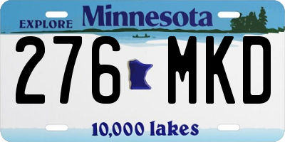 MN license plate 276MKD