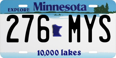 MN license plate 276MYS