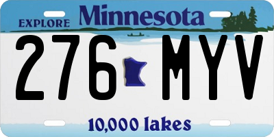 MN license plate 276MYV