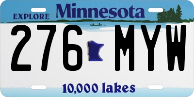 MN license plate 276MYW