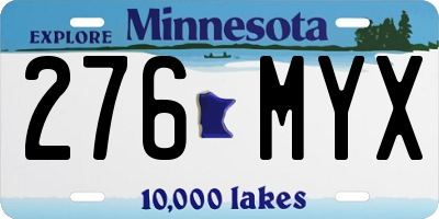 MN license plate 276MYX