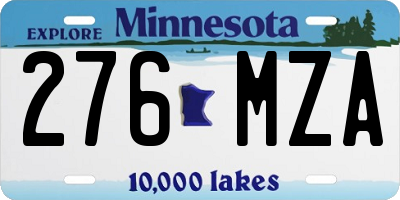 MN license plate 276MZA