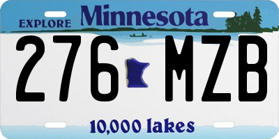 MN license plate 276MZB