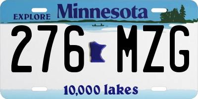 MN license plate 276MZG