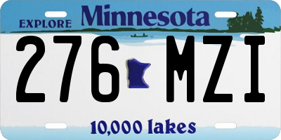 MN license plate 276MZI