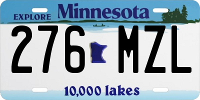 MN license plate 276MZL