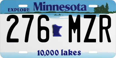 MN license plate 276MZR