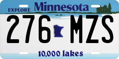 MN license plate 276MZS