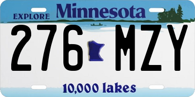 MN license plate 276MZY