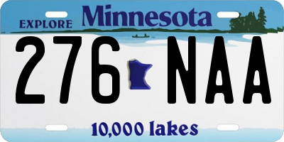 MN license plate 276NAA