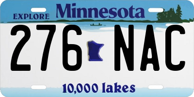 MN license plate 276NAC